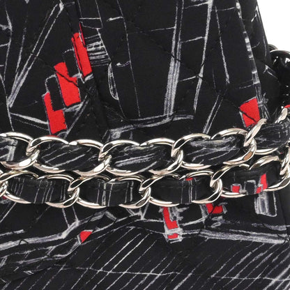 Chanel Black Nylon Medium Classic Double Flap Shoulder Bag