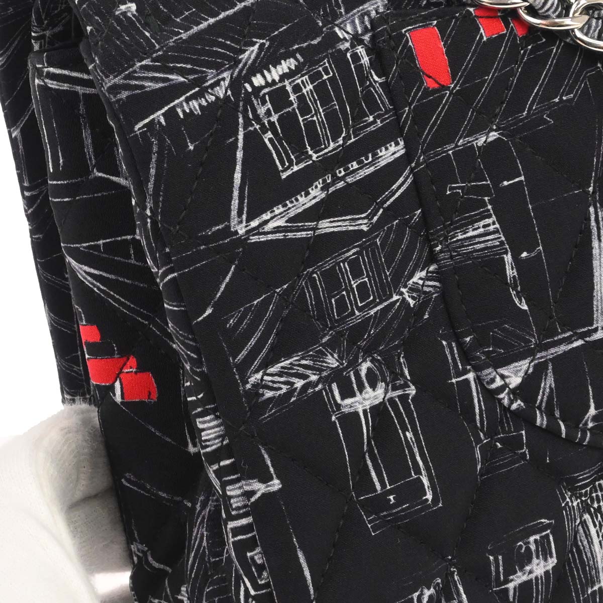 Chanel Black Nylon Medium Classic Double Flap Shoulder Bag