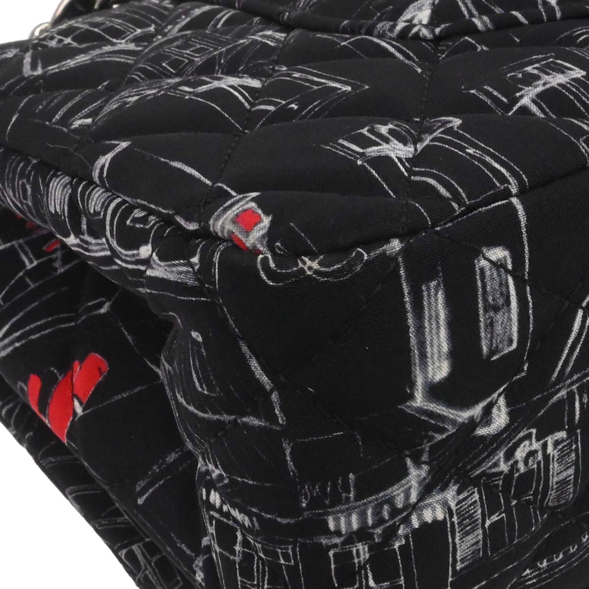 Chanel Black Nylon Medium Classic Double Flap Shoulder Bag