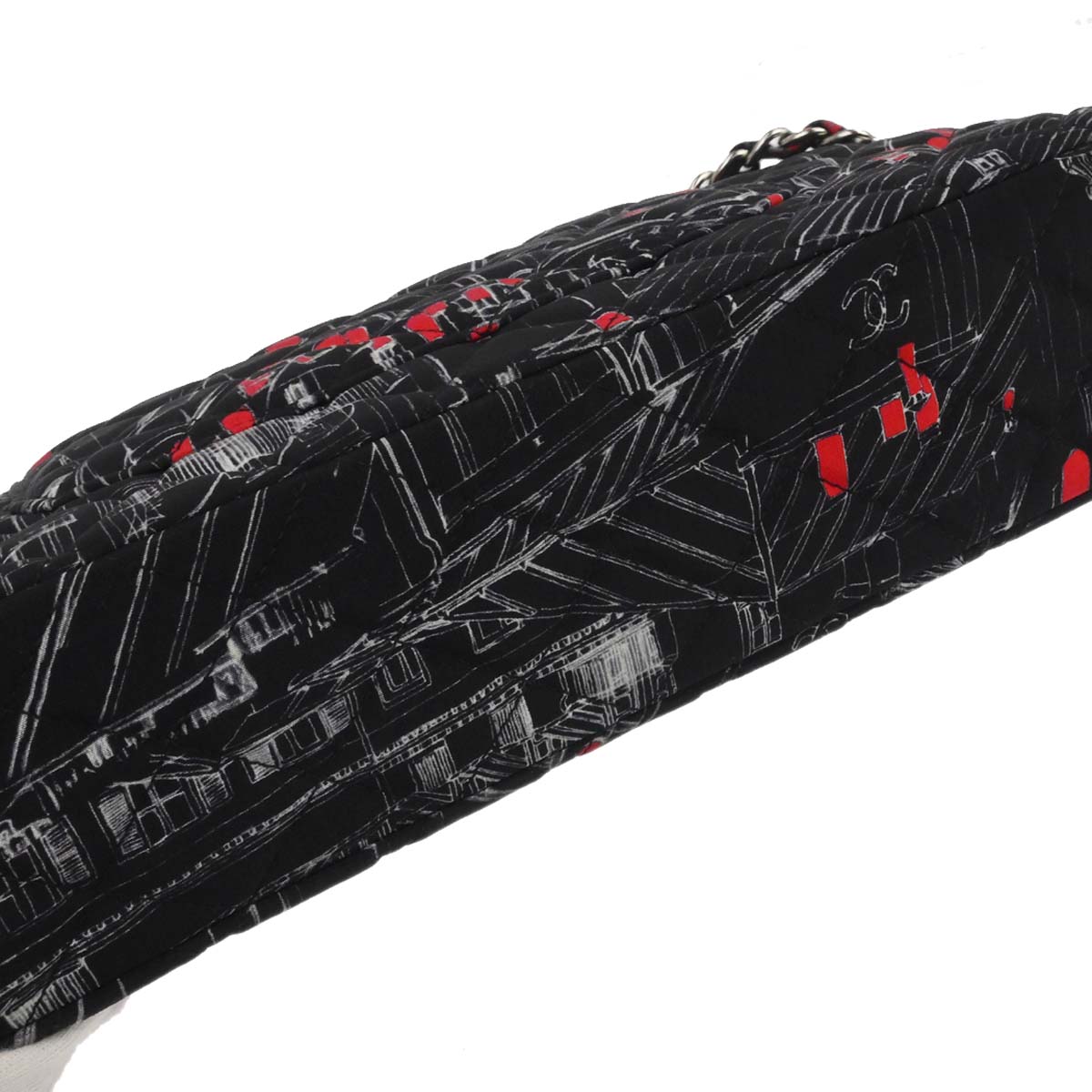 Chanel Black Nylon Medium Classic Double Flap Shoulder Bag