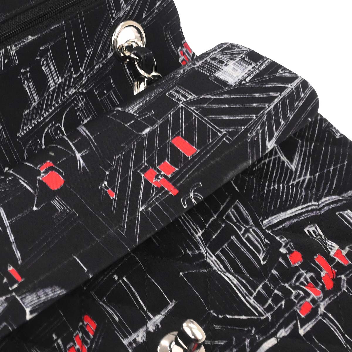 Chanel Black Nylon Medium Classic Double Flap Shoulder Bag