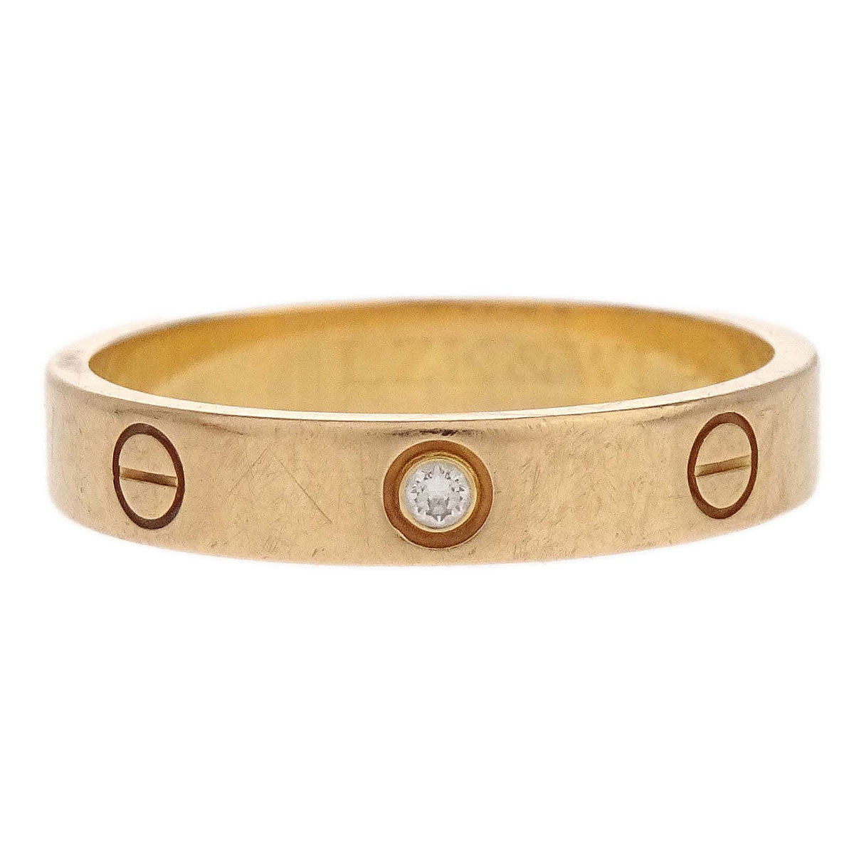 Cartier Mini Love Ring 750 QF3764 Diamond #60 #59 Jewelry