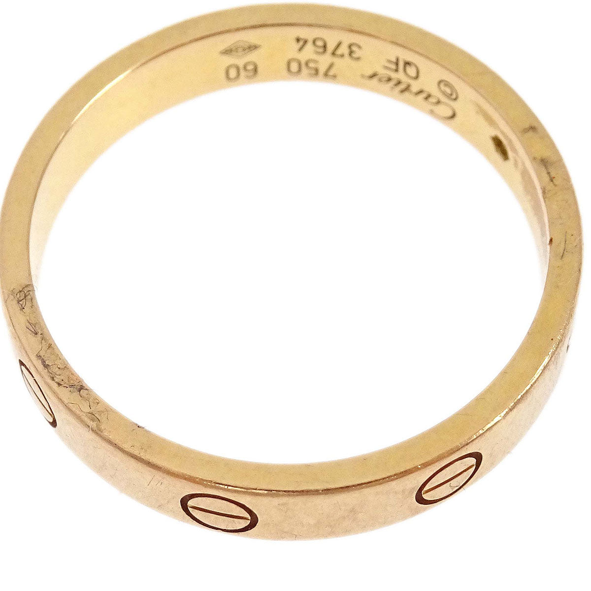 Cartier Mini Love Ring 750 QF3764 Diamond #60 #59 Jewelry
