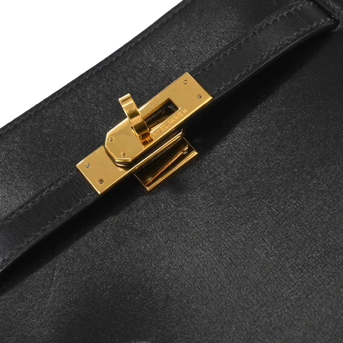 Hermes Black Box Calf Kelly Sport PM Shoulder Bag