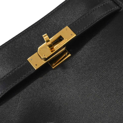 Hermes Black Box Calf Kelly Sport PM Shoulder Bag