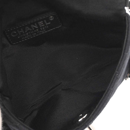 Chanel Black Cotton Shoulder Bag