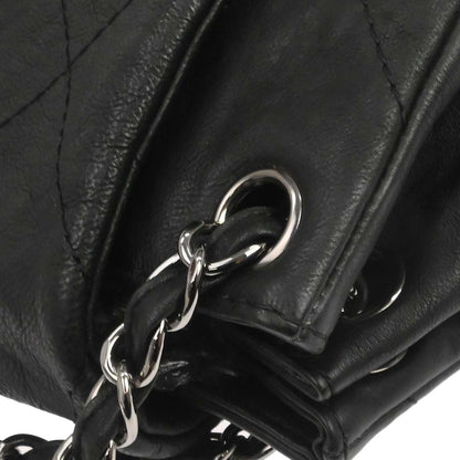 Chanel 2011 Black Calfskin Hamptons CC Accordion Flap Shoulder Bag
