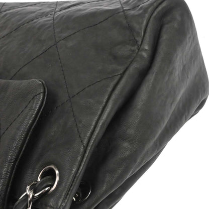 Chanel 2011 Black Calfskin Hamptons CC Accordion Flap Shoulder Bag