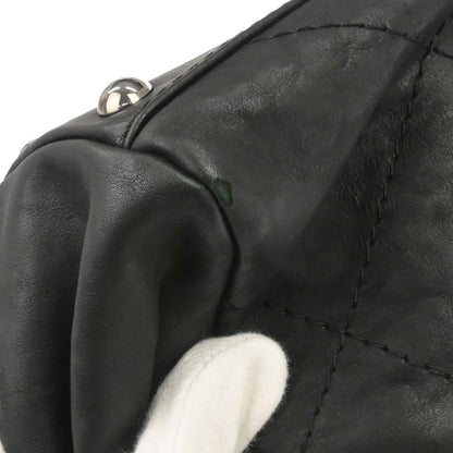 Chanel 2011 Black Calfskin Hamptons CC Accordion Flap Shoulder Bag