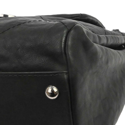 Chanel 2011 Black Calfskin Hamptons CC Accordion Flap Shoulder Bag