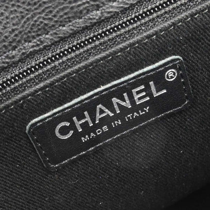 Chanel 2011 Black Calfskin Hamptons CC Accordion Flap Shoulder Bag