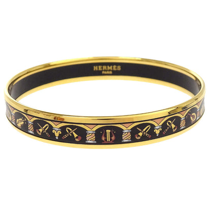 Hermes Enamel Cloisonne Ware Bangle Black Gold