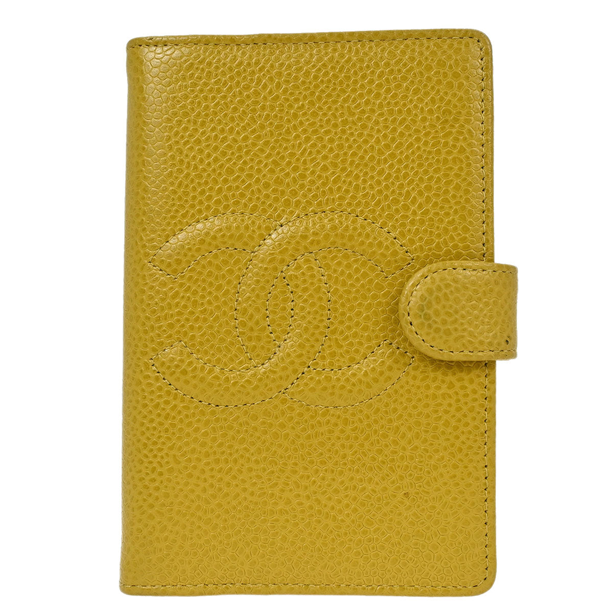 Chanel 1997-1999 Yellow Caviar Skin Notebook Cover Small Good