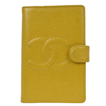 Chanel 1997-1999 Yellow Caviar Skin Notebook Cover Small Good