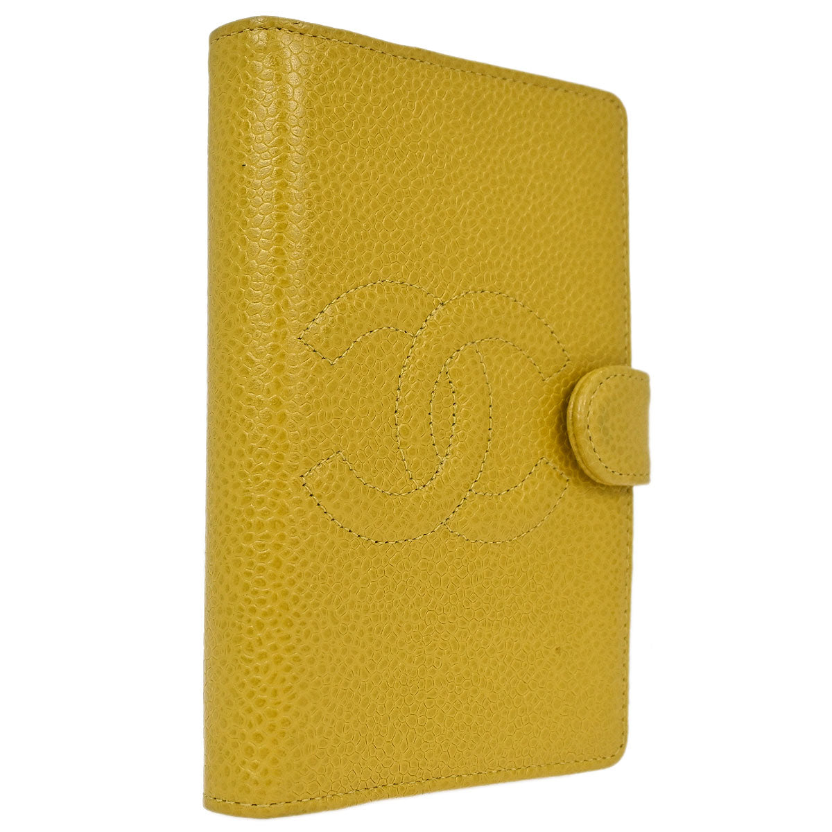 Chanel 1997-1999 Yellow Caviar Skin Notebook Cover Small Good