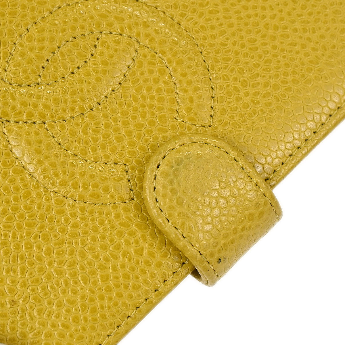 Chanel 1997-1999 Yellow Caviar Skin Notebook Cover Small Good
