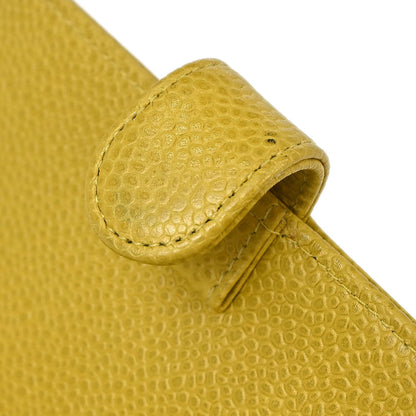 Chanel 1997-1999 Yellow Caviar Skin Notebook Cover Small Good