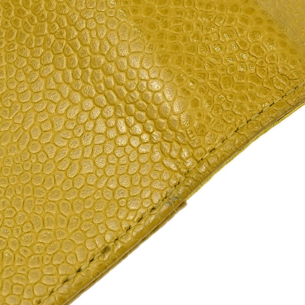 Chanel 1997-1999 Yellow Caviar Skin Notebook Cover Small Good