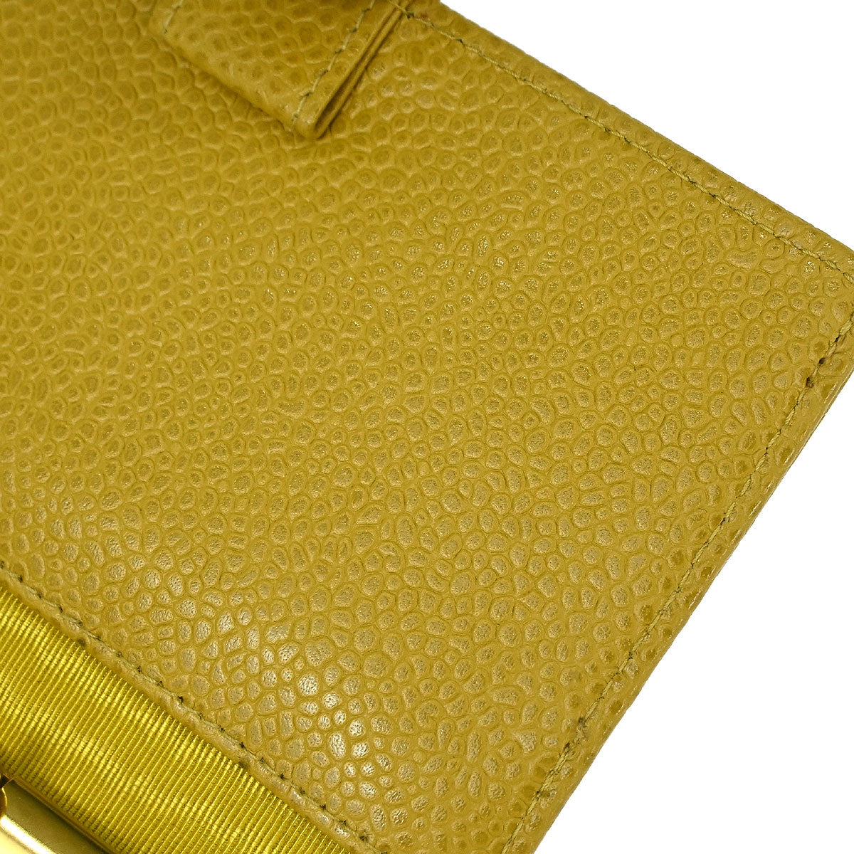 Chanel 1997-1999 Yellow Caviar Skin Notebook Cover Small Good