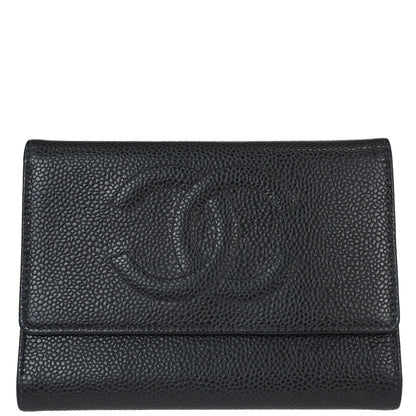 Chanel 2005-2006 Black Caviar Skin Wallet
