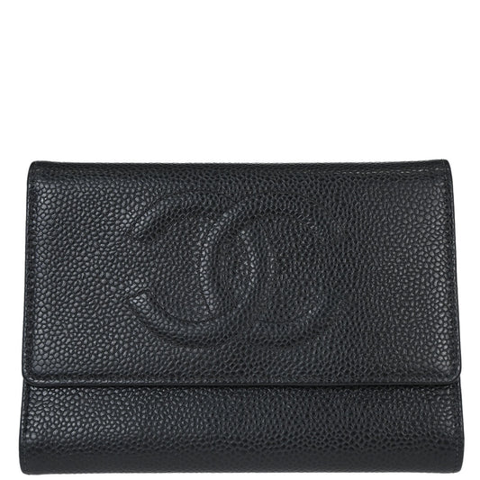 Chanel 2005-2006 Black Caviar Skin Wallet