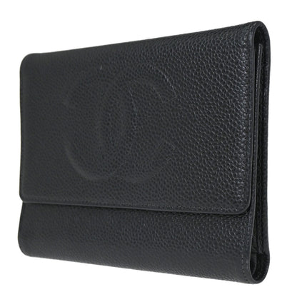 Chanel 2005-2006 Black Caviar Skin Wallet