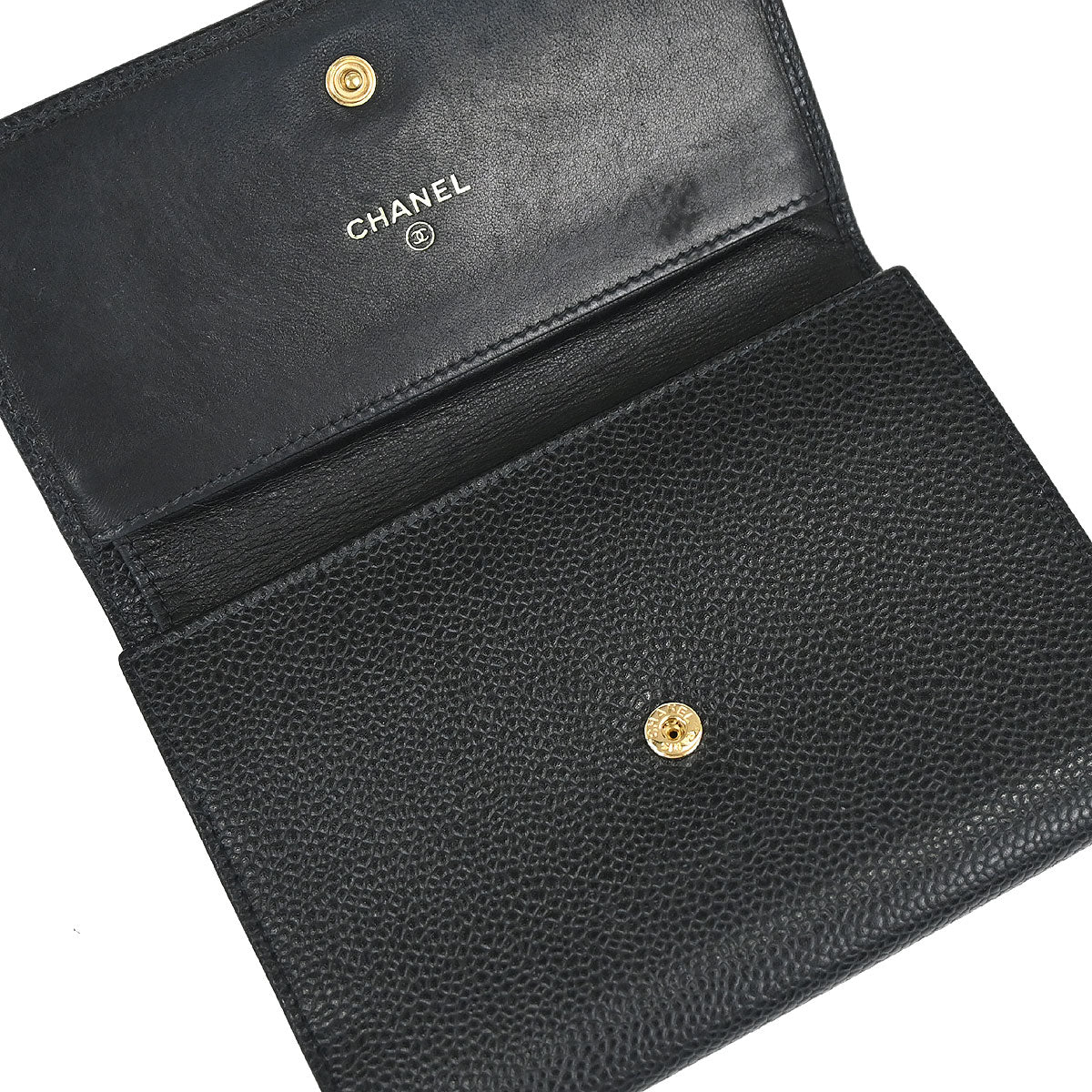 Chanel 2005-2006 Black Caviar Skin Wallet