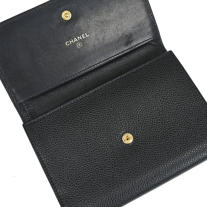 Chanel 2005-2006 Black Caviar Skin Wallet