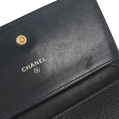 Chanel 2005-2006 Black Caviar Skin Wallet