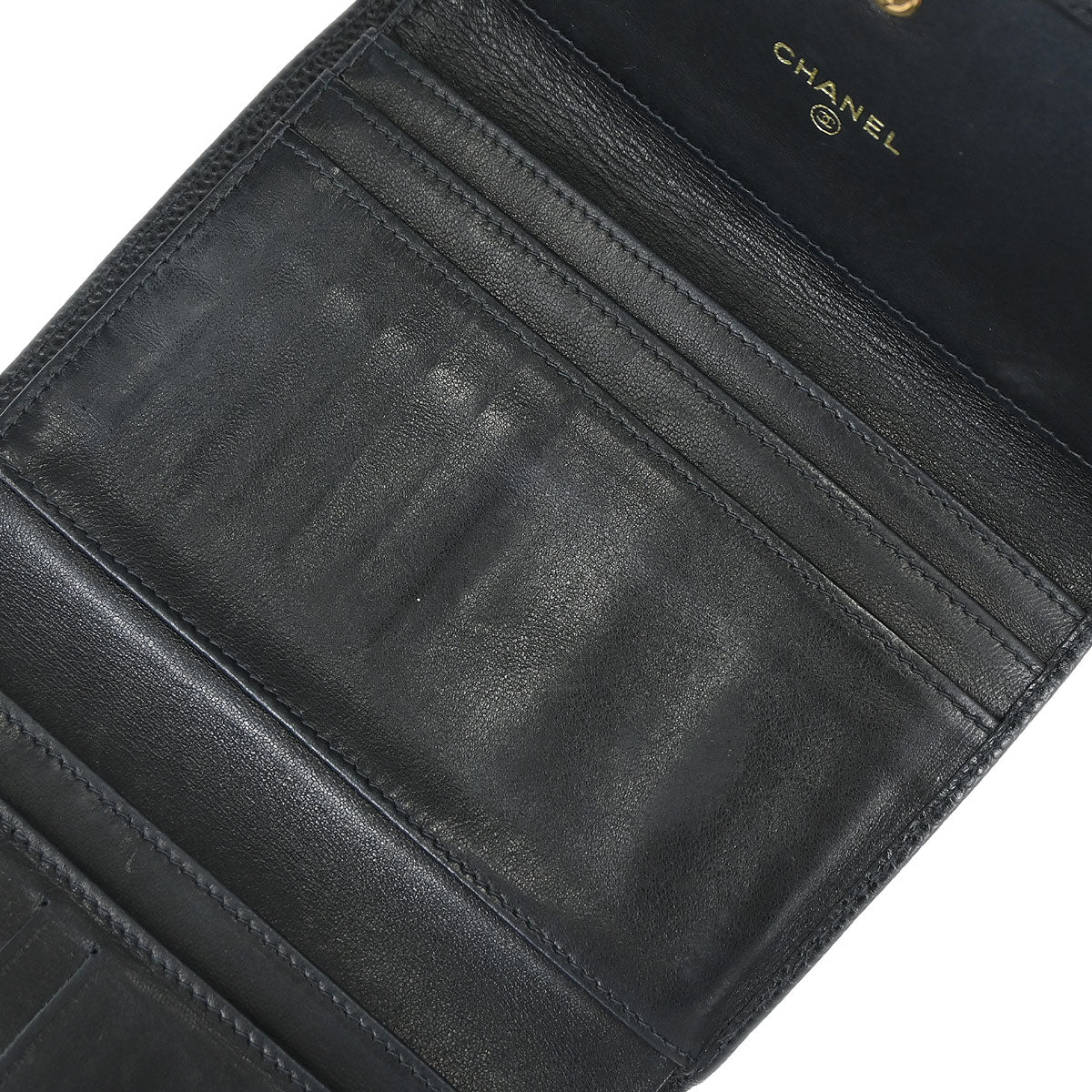 Chanel 2005-2006 Black Caviar Skin Wallet