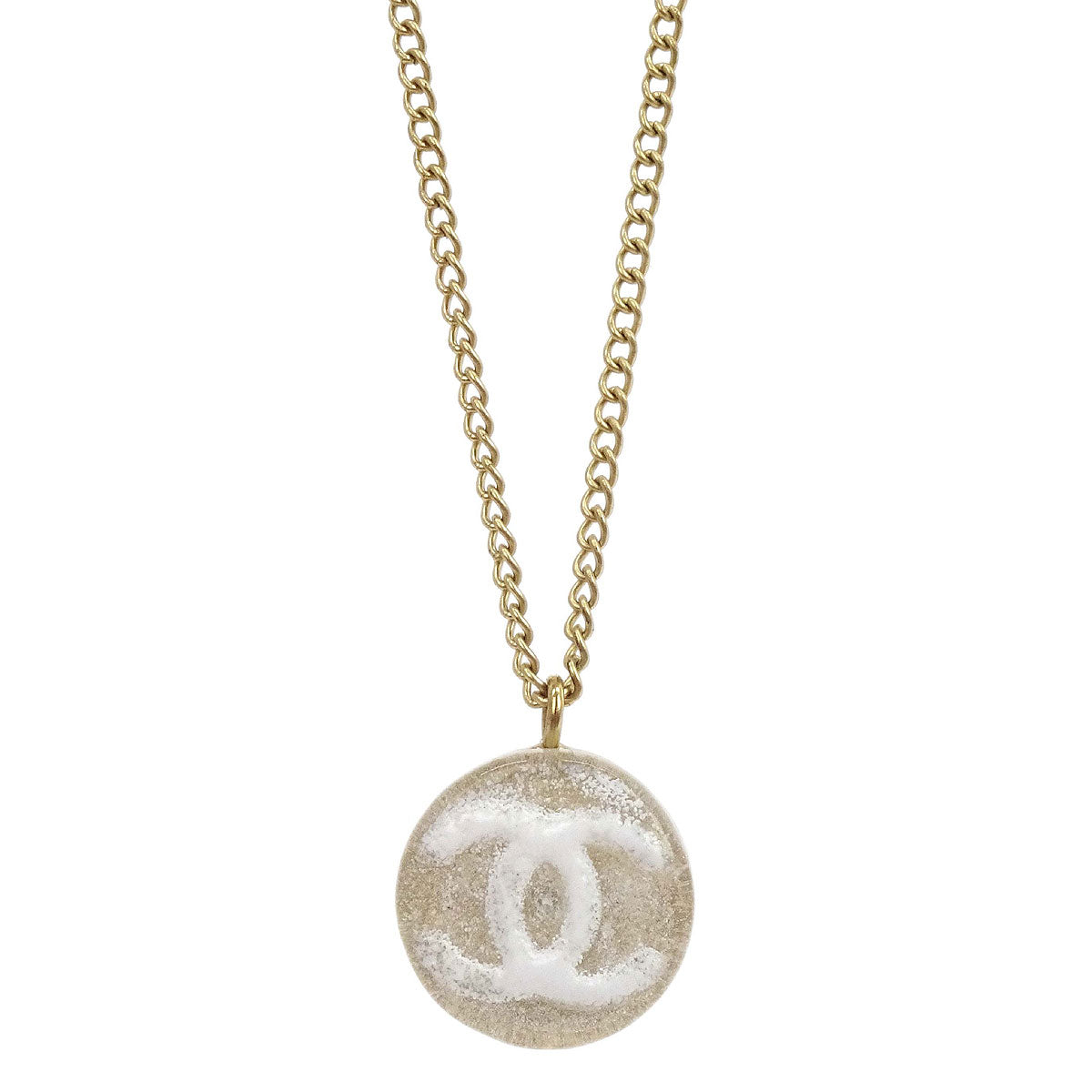 Chanel Medallion Gold Chain Pendant Necklace 03A
