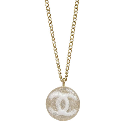 Chanel Medallion Gold Chain Pendant Necklace 03A