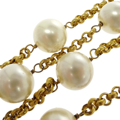 Chanel Chain Necklace Gold Costume Pearl 29