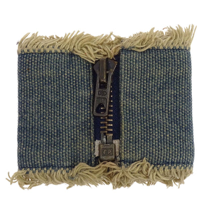 Chanel Denim Wristband Bracelet Rhinestone Blue 01P