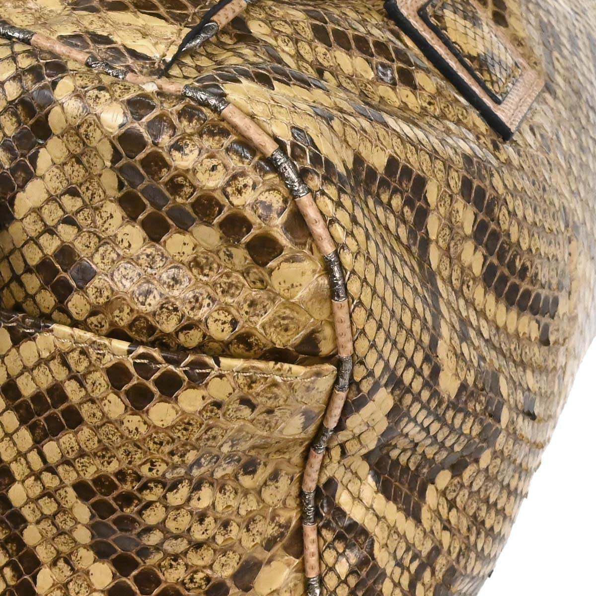 Loewe * Beige Python 2way Shoulder Handbag