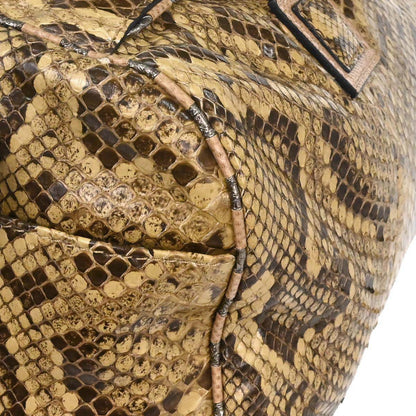 Loewe * Beige Python 2way Shoulder Handbag