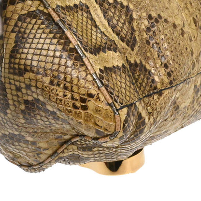 Loewe * Beige Python 2way Shoulder Handbag