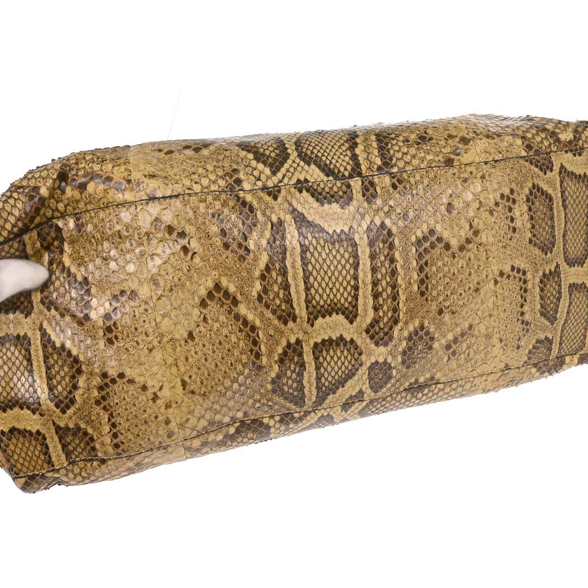 Loewe * Beige Python 2way Shoulder Handbag