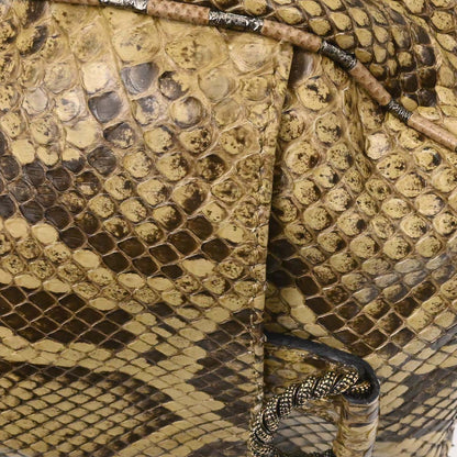 Loewe * Beige Python 2way Shoulder Handbag