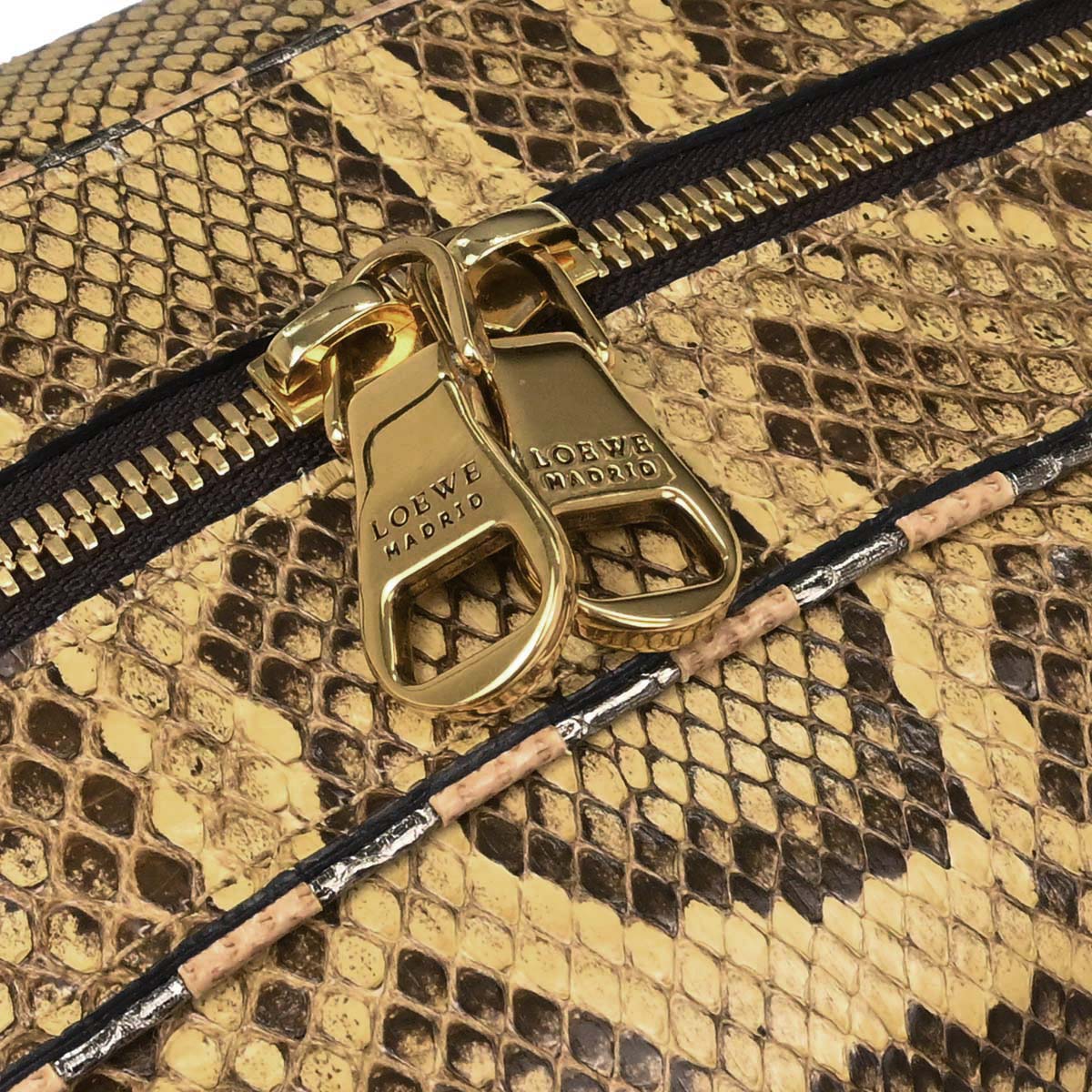 Loewe * Beige Python 2way Shoulder Handbag
