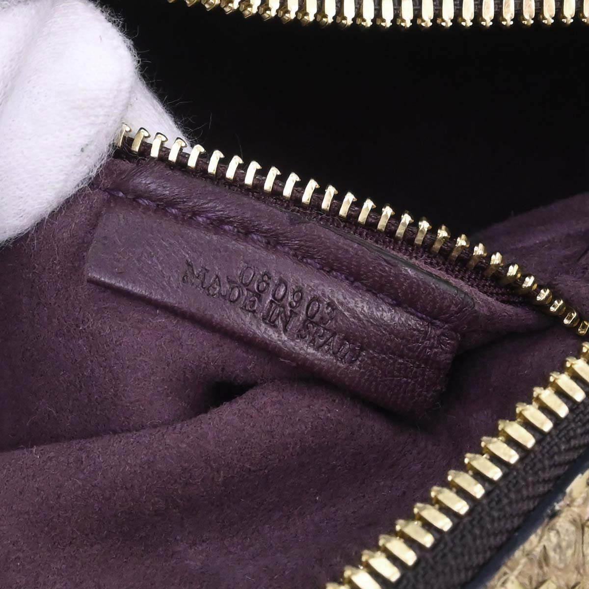 Loewe * Beige Python 2way Shoulder Handbag