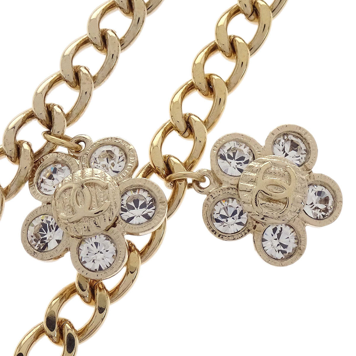 Chanel Chain Belt CC Gold Rhinestone 06A Small Good