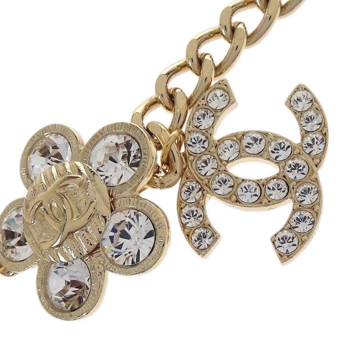 Chanel Chain Belt CC Gold Rhinestone 06A Small Good