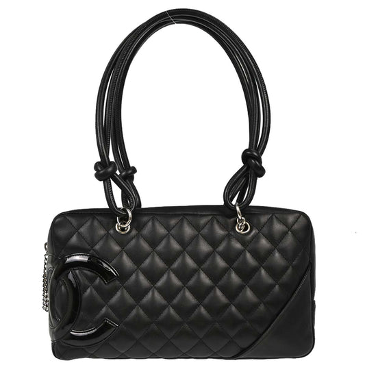 Chanel 2005-2006 Black Calfskin Cambon Ligne Bowling Bag 27
