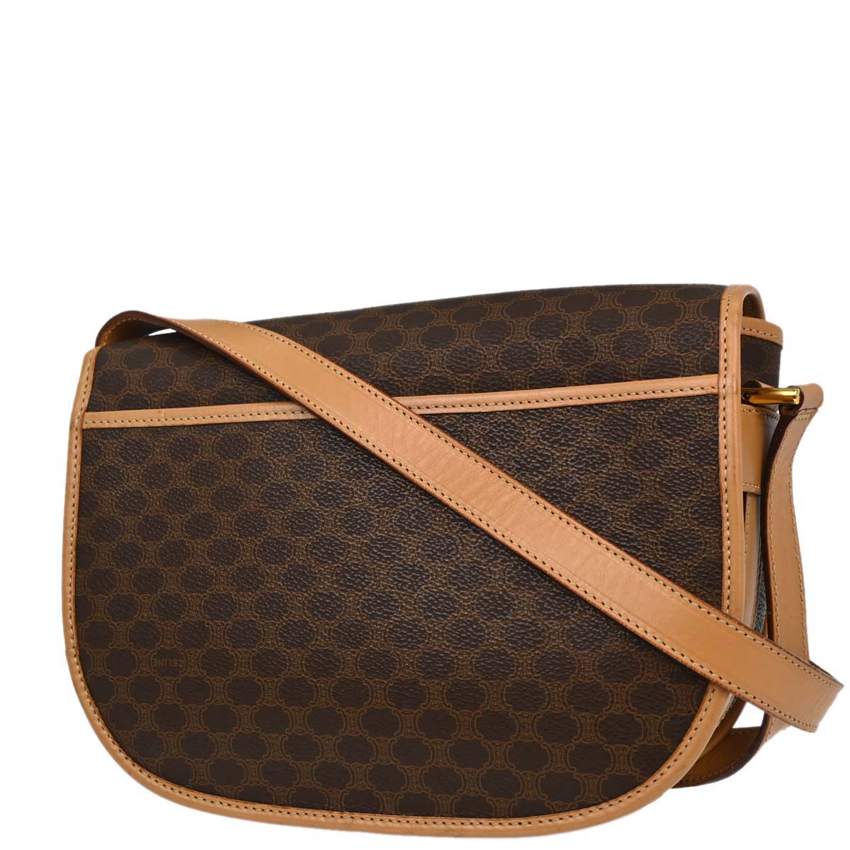 Celine Brown PVC Macadam Shoulder Bag