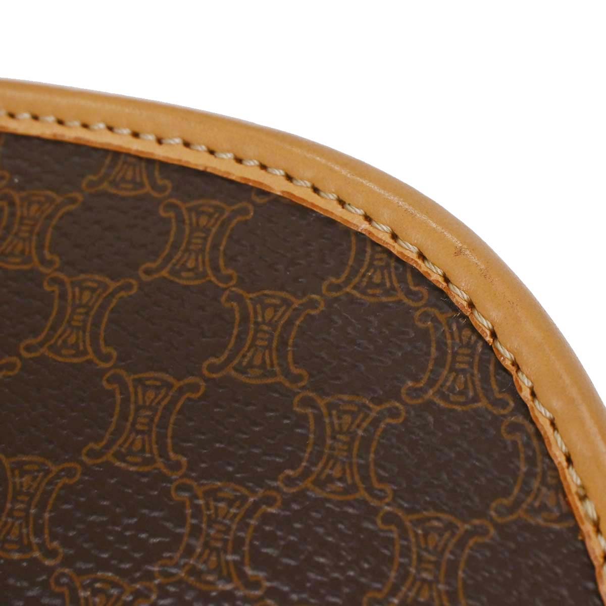 Celine Brown PVC Macadam Shoulder Bag