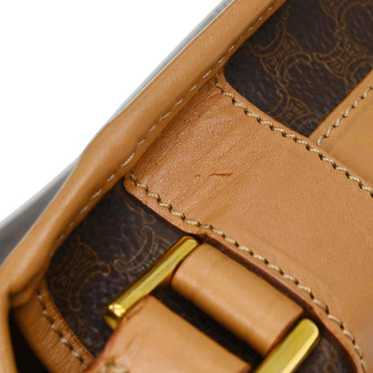 Celine Brown PVC Macadam Shoulder Bag