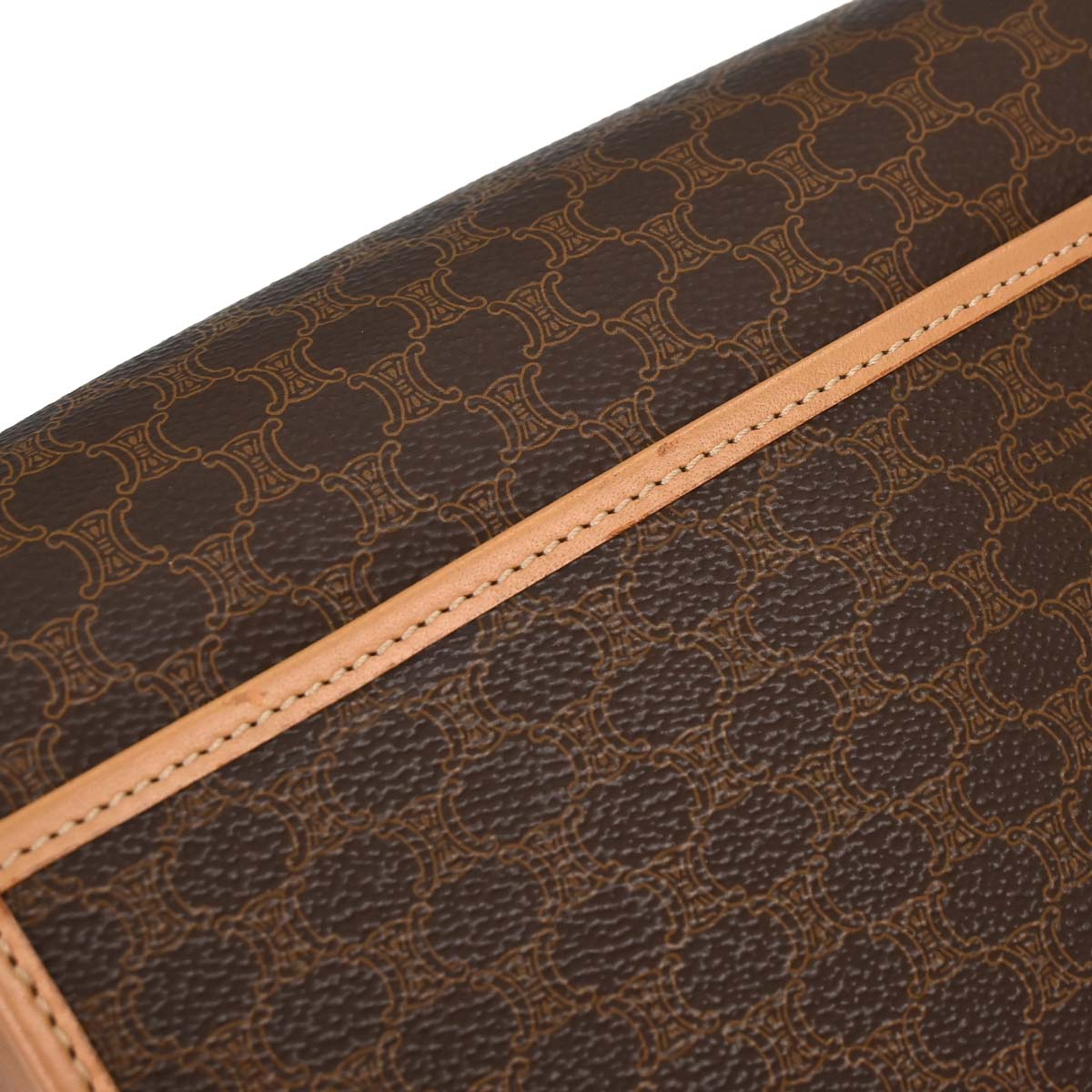 Celine Brown PVC Macadam Shoulder Bag