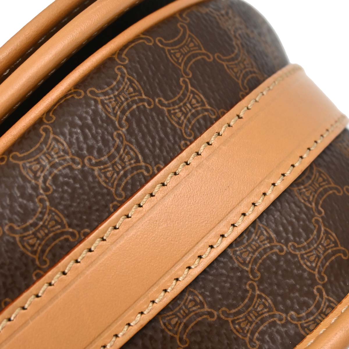 Celine Brown PVC Macadam Shoulder Bag