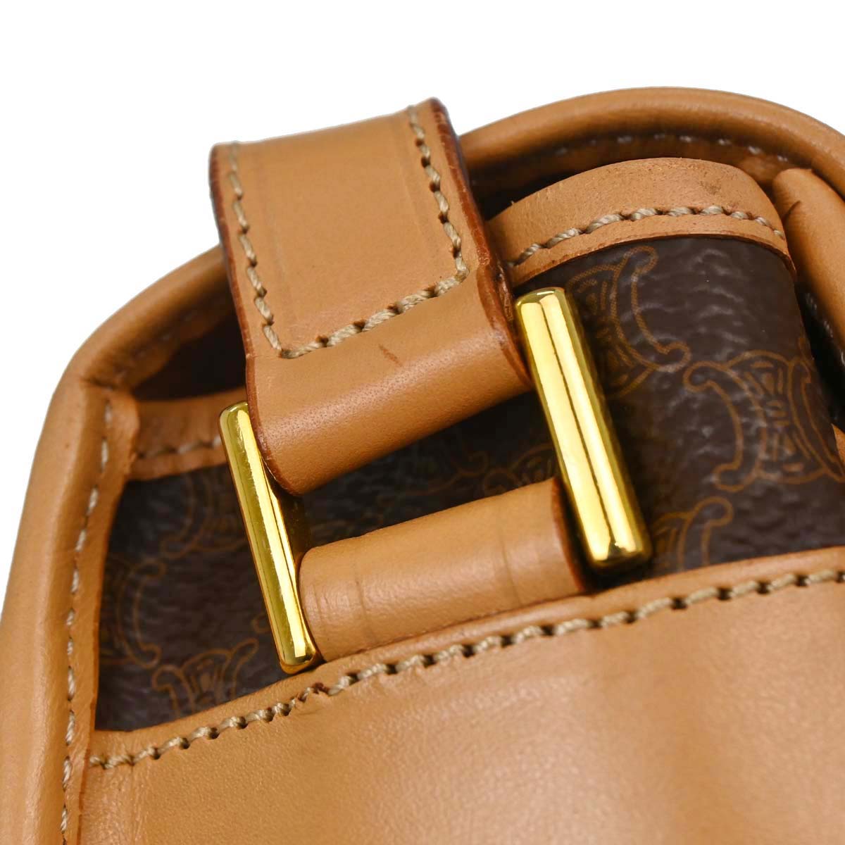 Celine Brown PVC Macadam Shoulder Bag